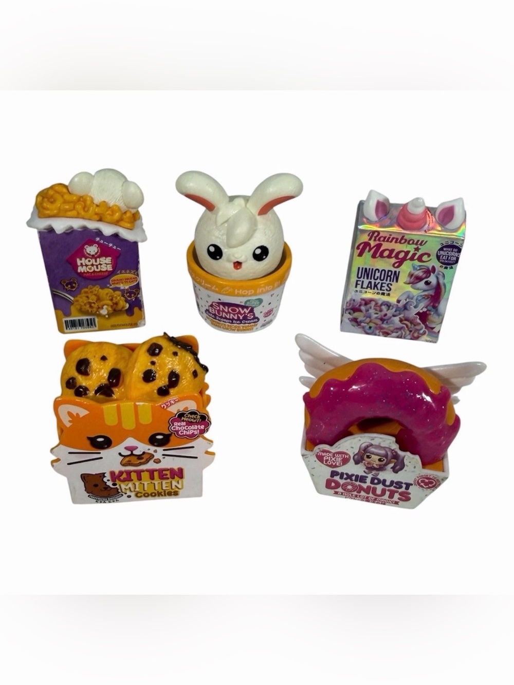 Lot Of 5 Mini Brands Kawaii Donuts Ice Cream Cookies Unicorn Flakes Mac & Cheese